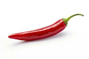 ai gegenereerd een rood Chili peper is geïsoleerd Aan een wit achtergrond. ai gegenereerd foto