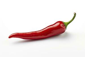 ai gegenereerd een rood Chili peper is geïsoleerd Aan een wit achtergrond. ai gegenereerd foto