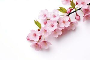 ai gegenereerd sakura bloemen geïsoleerd Aan wit achtergrond. ai gegenereerd foto