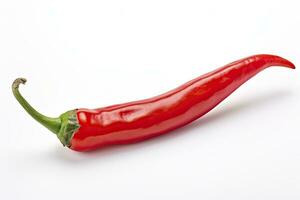 ai gegenereerd een rood Chili peper is geïsoleerd Aan een wit achtergrond. ai gegenereerd foto