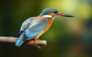 ai gegenereerd de gemeenschappelijk ijsvogel wetlands vogel gekleurde veren van verschillend vogels. generatief ai foto