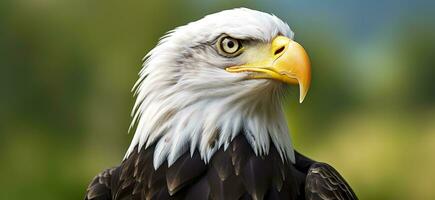 ai gegenereerd portret van een Amerikaans kaal adelaar, dieren in het wild. generatief ai foto