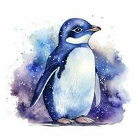 ai gegenereerd waterverf pinguïn voor t-shirt ontwerp. ai gegenereerd foto