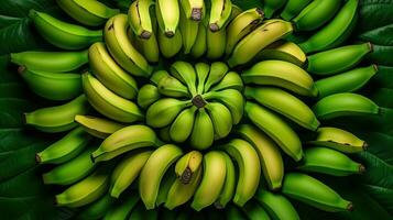 ai gegenereerd portret groen banaan met blad ai generatief foto