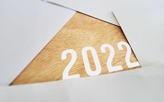 2022 wahite papier gesneden concept achtergrond foto