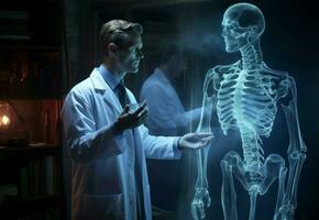 ai gegenereerd attent mannetje dokter x-ray röntgen. genereren ai foto
