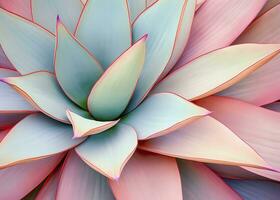 ai gegenereerd agave bladeren in modieus pastel kleuren voor ontwerp achtergronden. ai gegenereerd foto