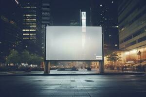 ai gegenereerd stedelijk elegantie advertentie wit lichtbak reclameborden in uniek framing foto