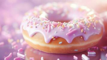 ai gegenereerd glazuur suikerglazuur donut voedsel foto