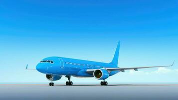 ai gegenereerd reizen blauw vliegtuig achtergrond foto