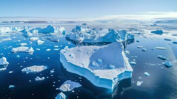 ai gegenereerd oceaan tabelvorm ijsbergen landschap foto