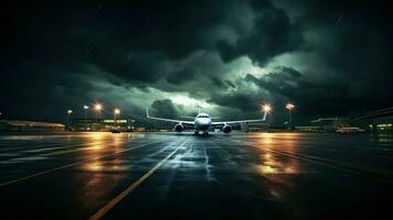 ai gegenereerd reizen lucht luchthaven achtergrond foto