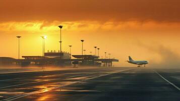 ai gegenereerd wolken lucht luchthaven achtergrond foto