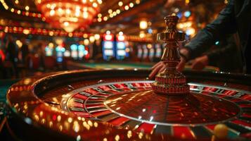 ai gegenereerd roulette wiel in casino. foto