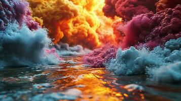 ai gegenereerd kleurrijk abstract achtergrond. water behang. foto