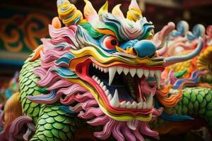 ai gegenereerd Chinese draak. een symbool van geluk en welvaart gedurende Chinese nieuw jaar feesten. foto