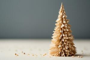 ai gegenereerd Kerstmis boom gemaakt met een potlood en haar houten krullen foto