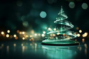 ai gegenereerd Kerstmis boom concept gemaakt van licht spoor technologie concept foto