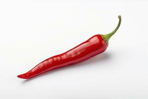 ai gegenereerd een rood Chili peper is geïsoleerd Aan een wit achtergrond. ai gegenereerd foto