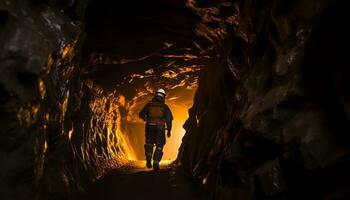 ai gegenereerd onthulling mysteries in de diepten van speleologie foto