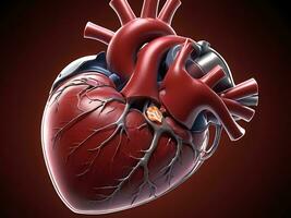 ai gegenereerd romantisch hart macro 3d weergegeven menselijk hart, Valentijnsdag dag liefde foto