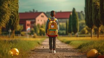 ai gegenereerd terug naar school, vieren een nieuw school- jaar generatief ai foto