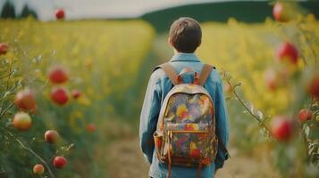 ai gegenereerd terug naar school, vieren een nieuw school- jaar generatief ai foto