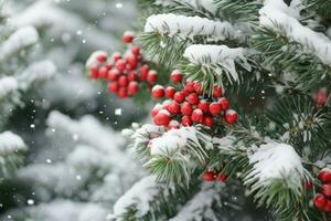 ai gegenereerd visie van Kerstmis boom versierd met ornamenten foto