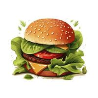 ai gegenereerd vers smakelijk hamburger geïsoleerd Aan wit achtergrond foto