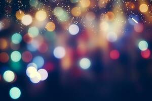 ai gegenereerd kleurrijk Kerstmis bokeh achtergrond foto