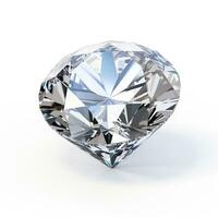 ai gegenereerd mooi luxueus gedetailleerd diamant Aan wit achtergrond. sieraden, schat foto