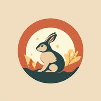 ai gegenereerd een retro logo van een konijn. generatief ai foto