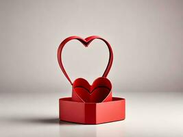 ai gegenereerd Open hart vormig geschenk doos Valentijnsdag dag concept foto