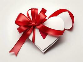 ai gegenereerd Valentijnsdag dag hart vorm label geschenk of kaart decoratie foto
