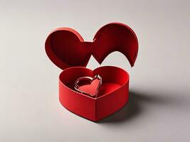 ai gegenereerd Open hart vormig geschenk doos Valentijnsdag dag concept foto