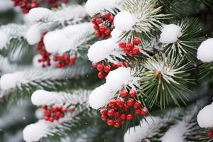 ai gegenereerd visie van Kerstmis boom versierd met ornamenten foto