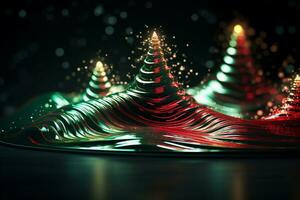 ai gegenereerd Kerstmis boom concept gemaakt van licht spoor technologie concept foto