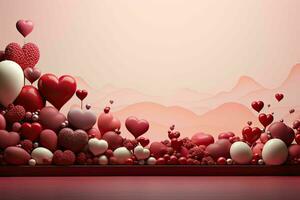ai gegenereerd romantisch chocola Valentijnsdag dag banier, ruimte voor tekst - elegant liefde achtergrond voor groeten en advertenties foto