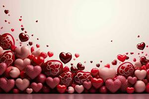 ai gegenereerd romantisch chocola Valentijnsdag dag banier, ruimte voor tekst - elegant liefde achtergrond voor groeten en advertenties foto
