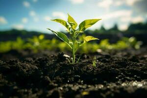 ai gegenereerd klimaat actie aanplant een nieuw boom naar gevecht en verzachten klimaat verandering ai gegenereerd foto