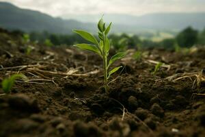 ai gegenereerd groen initiatief nieuw boom geplant net zo een deel van de strijd tegen klimaat verandering ai gegenereerd foto