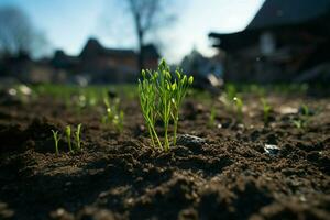 ai gegenereerd klimaat actie aanplant een nieuw boom naar gevecht en verzachten klimaat verandering ai gegenereerd foto