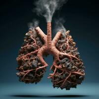 ai gegenereerd verduisterd longen na roken. genereren ai foto