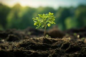 ai gegenereerd groen initiatief nieuw boom geplant net zo een deel van de strijd tegen klimaat verandering ai gegenereerd foto