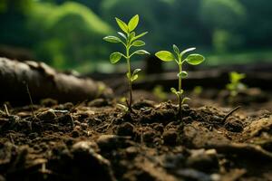 ai gegenereerd groen initiatief nieuw boom geplant net zo een deel van de strijd tegen klimaat verandering ai gegenereerd foto