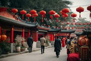 ai gegenereerd Chinese nieuw jaar viering achtergrond foto