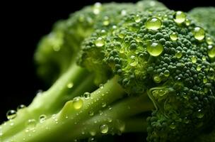 ai gegenereerd groot macro broccoli. genereren ai foto