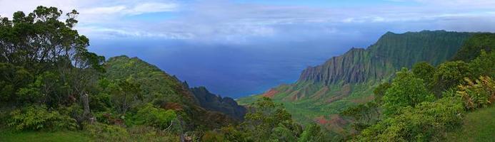 prachtig uitzicht op de kustlijn van Kauai in Hawaï foto