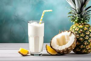 ai gegenereerd pina colada en ananas cocktail. neurale netwerk ai gegenereerd foto