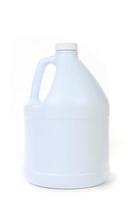 lege witte fles bleekmiddel geïsoleerd foto